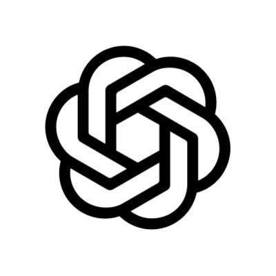 A black-and-white line drawing of the OpenAI logo, a six-petal geometric design, relates to the post by representing OpenAI—a company Steve Eisman identifies as having an Achilles' heel in the AI boom due to potential price competition from cheaper Chinese open-source models.