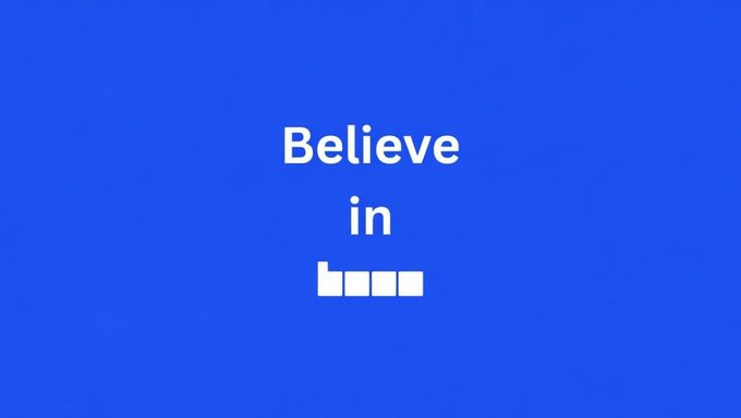 The image features a blue background with white text that reads "Believe In" at the top, followed by a series of letters arranged vertically below it. The text is centered within the frame, making it the main focus of the image. Below this, there are four lines of white text that read "@baseapp", "@base update", and "@base announcement". These lines are positioned to the right of the "Believe In" text, creating a sense of balance in the composition. The overall layout is simple yet effective, with each element contributing to the main message of the post.
