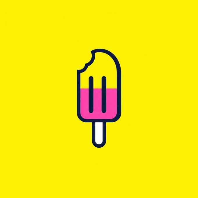 A minimalist line-art popsicle illustration with a pink midsection and a bite taken out of the top-left corner, set against a bright yellow background. The popsicle aligns with the post's mention of $NIVRA, likely symbolizing a "sweet" or cool meme coin airdrop launch on Solana on October 19th.