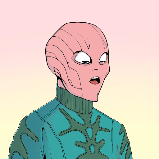 The image features a cartoon character with pink hair wearing a blue shirt, standing against a pink background. The character appears to be looking off into space or at something out of frame. The caption below the image reads "Onboarded @0xjay to Anomaly Legendary Founder of @playsolana Welcome fam!".