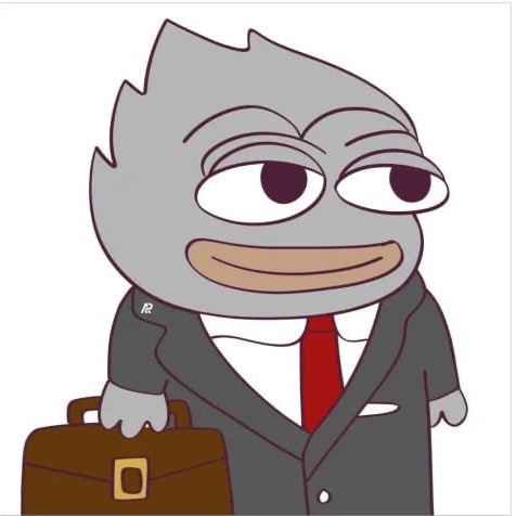 What is seen in the image is a frog wearing formal attire and carrying a briefcase. The frog's expression conveys a sense of boredom, which aligns with the sentiment expressed in the accompanying text, "thanks for letting me know it’s time to open my phone," implying an emotion from a person letting someone know that they can use their phone and that they are able to communicate now.