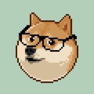 A pixel art image depicts the iconic Doge/Shiba Inu meme dog wearing glasses, representing Dogecoin co-founder Billy Markus, who recently jokingly suggested using $1.2 trillion for $DOGE purchases instead of direct $5,000 stimulus checks to Americans.
