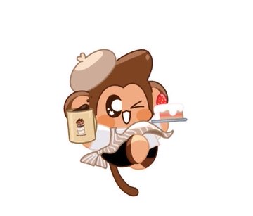 A cheerful cartoon monkey wearing a beret and apron serves a taco on a tray while holding a recipe book, fitting the "Tales from the Taco Dojo" Chimpers NFT collection theme referenced in the post. The illustration captures the playful, food-themed artwork the collector is excited to receive.