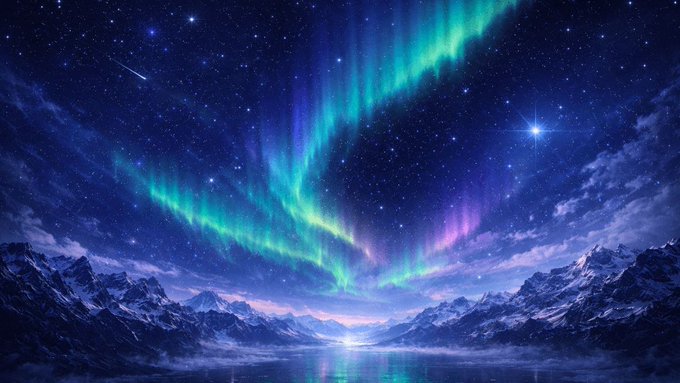 A vibrant aurora borealis stretches across a starry night sky over snow-capped mountains, with a calm lake reflecting the glowing lights below. The serene, expansive landscape evokes the themes of transparency and limitless opportunity referenced in the DAVVI fair-launch announcement.