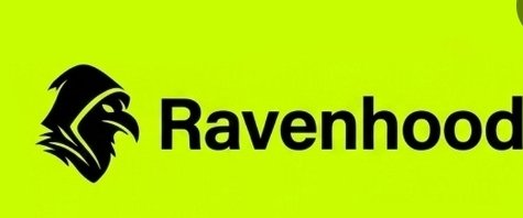 A logo featuring a black stylized raven head silhouette next to the text "Ravenhood" on a lime green background.