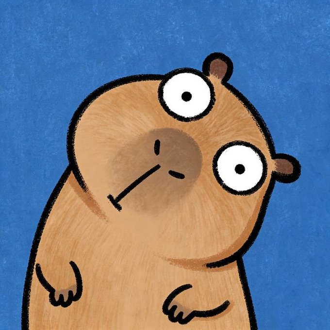 A cartoon capybara with a puzzled expression and wide eyes stands against a solid blue background. The whimsical illustration humorously conveys the "deer in headlights" feeling of surprise at how quickly global shipping is being transformed by EthraShip's onchain RWA protocol.