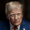 The image shows a close-up portrait of Donald Trump, with no visible text or numbers in the image itself. The connection to the post is unclear, as the caption discusses the CLARITY Act, digital assets, and Congressman Bryan Steil, but the image simply features Trump's face with a serious expression, possibly implying a political context related to the regulatory discussion mentioned.