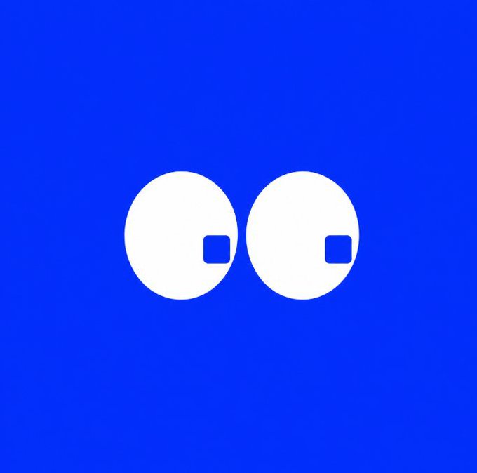 Two cartoonish white eyes on a bright blue background express a suspicious or anticipatory "we're watching" stare, perfectly matching the speculation about Base's CEO hinting at a September TGE for the Kobalt project on the $BASE token.