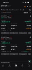 The image shows a cryptocurrency trading app displaying Bitcoin (BTC/USD) at 87,327.25, down 1.03%, alongside stocks VOO at 590.07 and VOO887 at 147.59, with the post referencing a weekend market update ahead of the FOMC meeting.