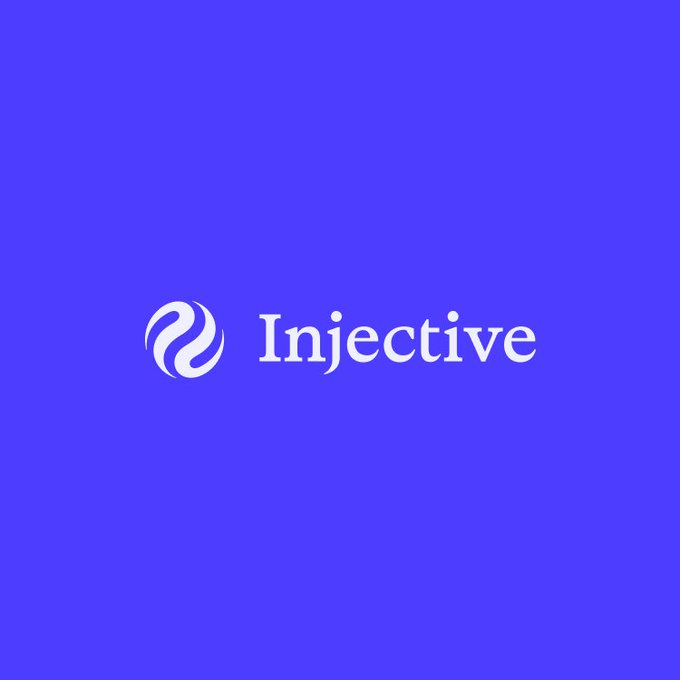 Logo of "Injective" displayed in white text with a stylized icon on a purple/blue gradient background.