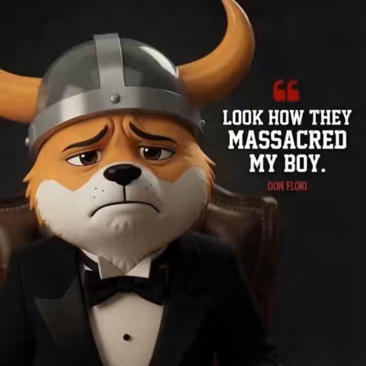 The image features a cartoon dog wearing a tuxedo, sitting in front of a black background with the text "Look how they massacred my boy." The dog appears to be sad or upset, possibly due to the message conveyed by the text.