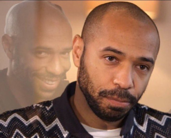 The image features a man with a short beard wearing a black and white patterned shirt, with a faded ghosted image of a smiling, bald man behind him. This visual humorously captures the smug, knowing expression of someone whose friend sold too early while they confidently held their position for a bigger profit.