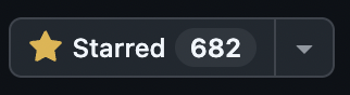 Close-up of a Gmail interface showing "Starred 682" with a yellow star icon on a dark background.