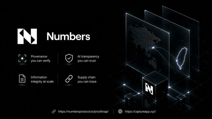 The image features a poster with the text "Numbers" written in white letters, accompanied by an illustration of a map. The poster also includes various icons related to numbers and information security, such as a shield symbolizing protection against cyber threats and a chain icon representing data integrity. The main focus of the post is on verifying information authenticity using numbers and ensuring transparency in defense systems.
