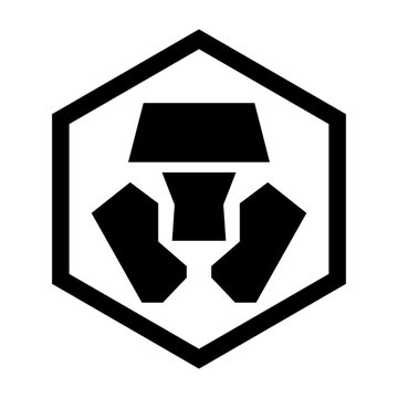 Black hexagonal logo with geometric shapes forming a stylized gem or crystal design in the center.