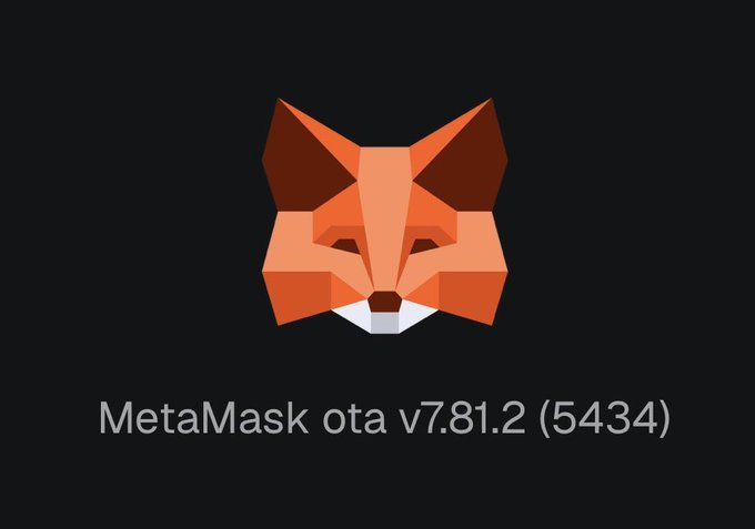 A geometric, low-poly orange fox head logo of MetaMask appears against a dark background, with text below reading "MetaMask ota v7.81.2 (5434)," indicating the wallet app version. The image relates to the post by showcasing the MetaMask interface involved in the user's fund recovery experience.