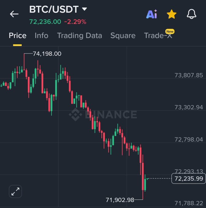 The image depicts a live cryptocurrency trading dashboard, specifically showing Bitcoin (BTC) and US Dollar (USDT). The visualization shows a negative price change for Bitcoin with a downward trend, while the US Dollar has a positive value increasing over time. Additionally, there is a "Price Info" section on the screen providing information about the trade data. A user's name can also be seen in the image, but it does not provide any context or relevance to the trading data displayed.