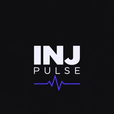 Logo for "INJ PULSE" featuring white text on a dark background with a blue heartbeat/pulse line graphic beneath the word "PULSE."