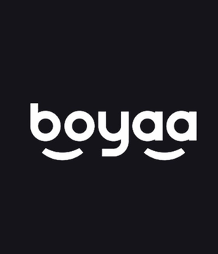 The image shows the "boyaa" logo in white lowercase text on a black background, featuring a stylized smile/arc design beneath the letters. The accompanying post about capital fleeing China into Bitcoin connects to Boyaa Interactive (a Hong Kong-listed gaming company known for its significant Bitcoin investments and treasury holdings).