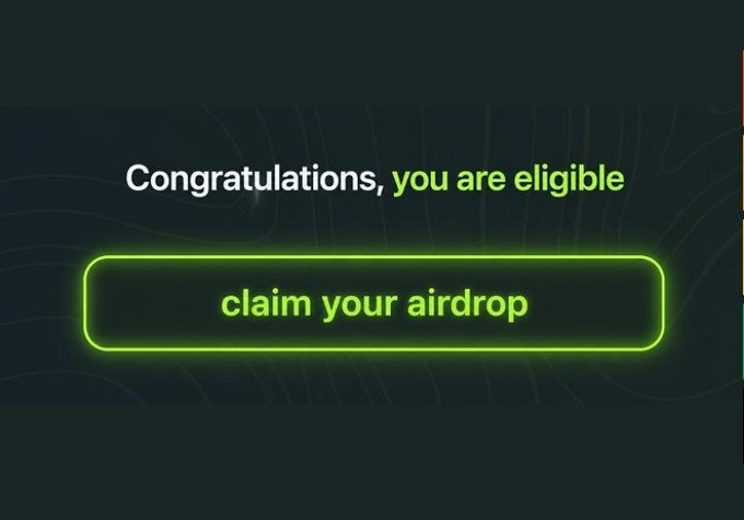 A dark interface displays the text "Congratulations, you are eligible" above a glowing green button reading "claim your airdrop," representing a successful eligibility check for a crypto airdrop, likely from Aligned or Solstice as referenced in the accompanying post about airdrop checkers.