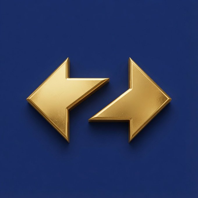 The image features a blue background with two golden arrows pointing towards each other. The text "My core philosophy is clear" is written below the arrows, which seems to be related to the content of the image or the post itself.