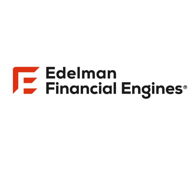 The image shows the Edelman Financial Engines logo, featuring a stylized red "E" beside the company's name in black text. This relates to the post highlighting that Edelman Financial Engines held $40M in Bitcoin ETFs, exceeding even their Amazon investment position.