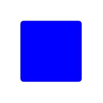 A simple solid blue rounded square icon on a white background