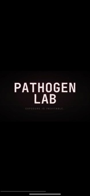 A dark title screen displays the text "PATHOGEN LAB" with the tagline "EXPOSURE IS INEVITABLE" beneath it.