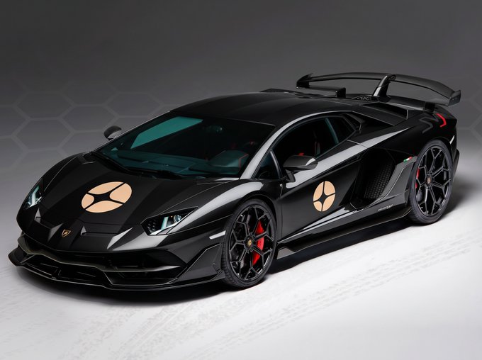 A sleek black Lamborghini Aventador SVJ features a custom bull-themed livery with gold bull logos on the doors and hood, symbolizing strength and aggressive market momentum referenced by the ticker $ASTER. The high-performance supercar, with its striking red brake calipers and prominent rear wing, visually represents the "bull market" signs mentioned in the accompanying post, suggesting powerful upward momentum is approaching.