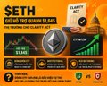 The image is a promotional graphic titled "SETH" featuring "GOLD PHOENIX 0.1" in the top right, with text reading "NEW DRAFTING TO CLARITY ACT" and a "SOLANA" logo, along with various metrics like "125K, 1416" and "SUBSCRIBE TO 0.1% ONLY" — visually teasing discussion around the new CLARITY ACT bill draft mentioned in the post.