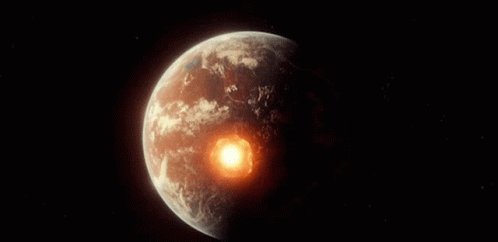 In the image, there are no people or objects, only a planet with an orange glow coming from the center under a black sky. The caption on the image reads "MSTR just sold 0.0038% of its BTC stack". This means that MSTR (Market Research Satellite) has sold a small portion of their Bitcoin holdings to another party for 0.03%. It is important to note, however, that in real-world trading scenarios and crypto markets, this value would likely be much higher due to the complexities and fluctuations present in these digital assets.