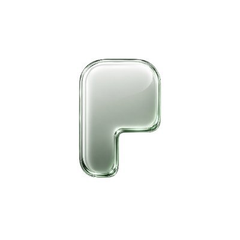 A stylized, glossy 3D letter "P" with a soft green-to-white gradient floats against a white background, serving as a visual emblem for the post. The image complements the announcement that Pons has surpassed $4,000,000 in total protocol revenue, likely representing the brand's logo or icon.