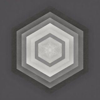 The image features a hexagon composed of six lines, with each line ending at a point that forms an angle. The angles are all equal, creating a sense of symmetry within the design. The hexagon appears to be black and white, adding depth and contrast to the composition. The background is dark gray, which further emphasizes the geometric shapes in the image. The post "MANTRA @TransientLabs" suggests that this artwork may have been created by a temporary lab or studio, as indicated by the use of the word "@".