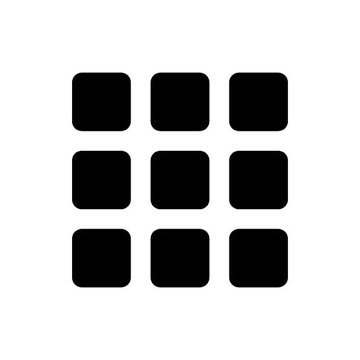 A 3x3 grid of nine black rounded squares forming a menu or app launcher icon. The grid arrangement visually echoes the concept of Block (formerly Square), the financial services company referenced in the post announcing their latest Bitcoin acquisition, bringing their total holdings to 9,117 BTC.