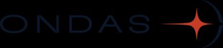 The image displays the text "ONDAS" in a dark blue/navy color against a black background, accompanied by an orange star/sparkle design to the right of the text. This serves as the logo for Ondas Holdings, the company mentioned in the post discussing potential $1 billion backlog figures expected in upcoming earnings.