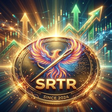 The image features a logo for a cryptocurrency named SRTR, incorporating a colorful phoenix rising from a coin. The accompanying post positions SRTR as a unique investment opportunity in the Solana ecosystem, suggesting it's poised for significant growth. It claims "SRTR (SARTOR) is here to style the Solana Chart", "the community is active, the dev is building, and the bonding curve is primed for a massive push" and directs viewers to purchase it via a link.