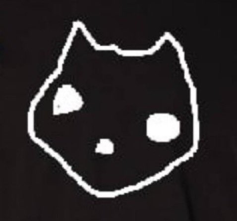 A white outline of a cat's head with glowing eyes and nose is featured on a black background, serving as the iconic mascot logo associated with the $LQC (LQC) cryptocurrency token, which claims to have minted out 4,269 units with over 600% gains. The minimalist, pixelated feline design reflects the casual, community-driven branding typical of meme coin projects.