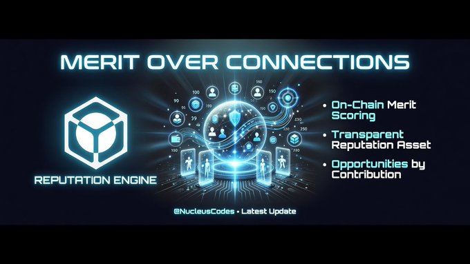 Showing a Reputation Engine on a digitally powered platform, the image exemplifies the empowerment of attributes over relationships by its end users for the betterment of a community. It also serves the purpose of branding for NucleusCodes and their newest feature, "Reputation Engine."