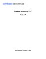 The image displays a SEC notice of designation titled "Coinbase Derivatives, LLC Designation" dated October 21, marking the company's formal filing for U.S. derivatives exchange approval. This directly relates to the accompanying post announcing Coinbase's progress toward launching single stock perps in the U.S. through newly registered exchange and broker entities.