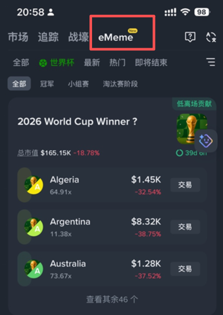 The image shows a phone screen with an app called "Football Frenzy" displayed at the top. The app has a list of countries along with their respective football teams and their respective scores, as well as some other information about the event. The text on the screen is in Chinese, which suggests that the user might be interested in international football or wants to learn more about the World Cup.
