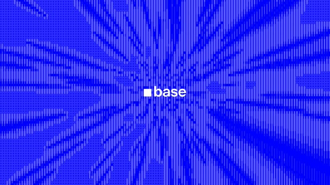 A blue pixelated background with the word "base" in white lowercase letters in the center.