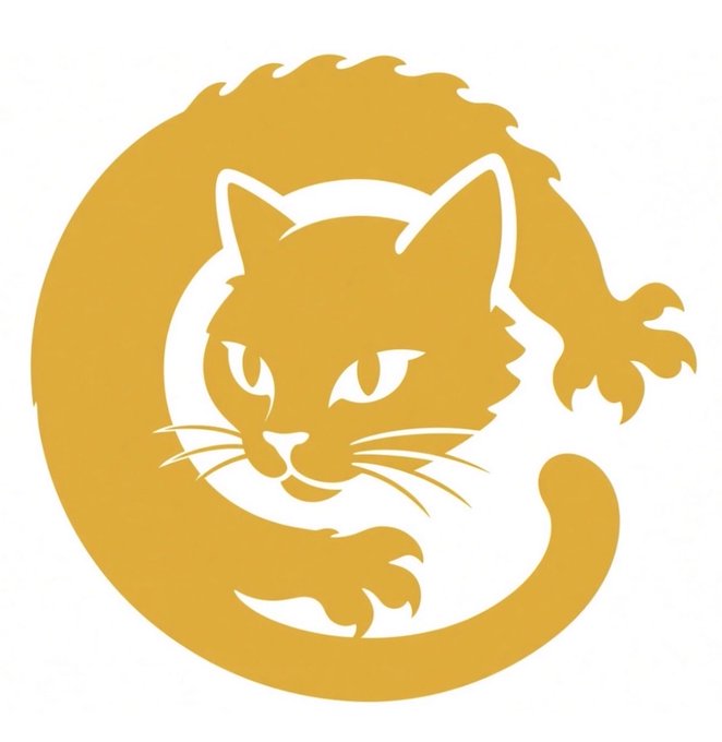 A golden circular emblem features a stylized cat face with whiskers and a curled tail, resembling the Cardano (ADA) cryptocurrency logo. The image appears to be used as a dismissive visual jab, with the poster expressing that this kind of low-effort mockery is the current level of debate surrounding Core (likely Core Scientific or a similar entity).