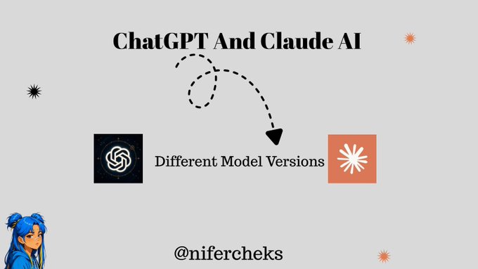 This image visually represents the comparison of "ChatGPT And Claude AI" and their "Different Model Versions," as indicated by the logos and text. The post mentions the GPT-5.6 family and other names, suggesting the image is an introduction to a discussion about AI model differences.