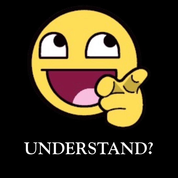 A cartoon yellow smiley face with a smug grin and a thumbs-up gesture appears above the bold white text "UNDERSTAND?" on a black background.

The image's "Do you understand?" meme format visually punctuates the post's message, using the smug emoji as a pointed way of asking readers to grasp the distinction between niche crypto community appeal and broader mainstream recognition for memecoins.