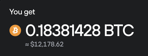 The image features a banner with black text against an orange background. The main point of the image appears to be related to cryptocurrency trading or Bitcoin, specifically discussing a $12k sale of 0.18 Bitcoin.