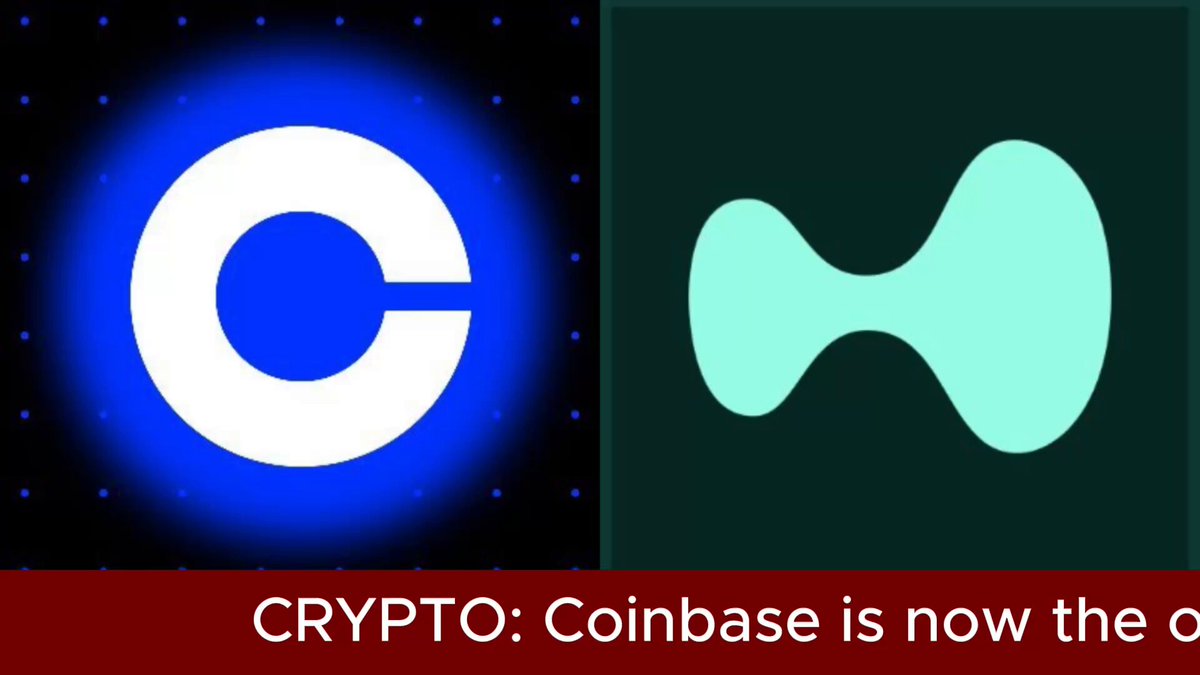 The image shows a logo with a blue circle containing the letter "C" surrounded by white dots, accompanied by text that reads "Crypto.: Coinbase is now the @HyperliquidX $USDC Treasury deployer". The focus of this image is on the transition from the original cryptocurrency logo to the new one.