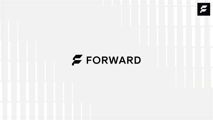 The image displays the "FORWARD" logo for Forward Industries on a clean white background with subtle gray vertical line accents, visually branding the company referenced in the post about its corporate treasury addition of 508,000 SOL worth approximately $39 million in Q3.