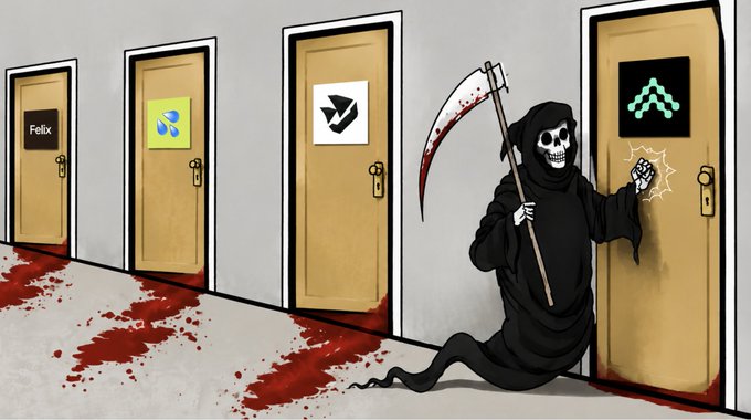 The image features a cartoon depiction of a skeleton holding a gun, standing in front of three doors with different signs above them. The skeleton is dressed as a Death Star, which suggests that they are in a room related to the movie "The Dark Knight". The first door has a sign for "Public", indicating it might be a public building or office space. The second door has a sign for "Hackenbrod", possibly referring to a company or event related to computer security and hacking. The third door is marked with an arrow pointing upwards, which could represent the direction of a particular path or opportunity within the room.