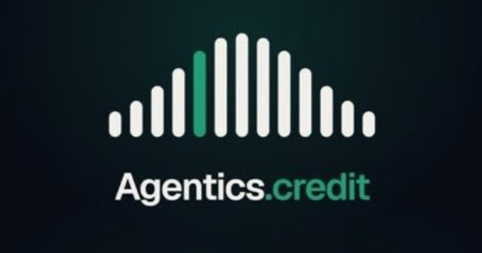 A logo featuring ascending bar graph bars above the text 'Agentics.credit' on a dark background.