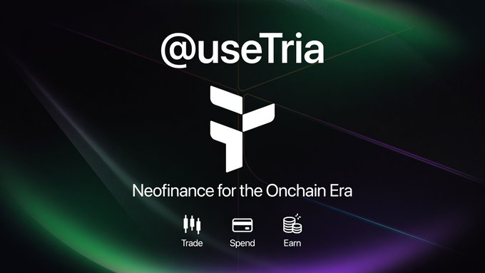 The image features a poster with a black background that prominently displays the text "@useTria". The poster also includes an advertisement for a cryptocurrency called @useTria, which is used as payment for a football match. The poster showcases the use of the cryptocurrency in the context of a sports event and highlights its benefits to users.